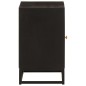 vidaXL Mesita de noche madera maciza mango y hierro negro 40x30x50 cm vidaXL Mesita de noche madera maciza mango y hierro negro 40x30x50 cm