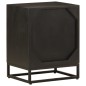 vidaXL Mesita de noche madera maciza mango y hierro negro 40x30x50 cm vidaXL Mesita de noche madera maciza mango y hierro negro 40x30x50 cm
