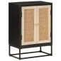 vidaXL Aparador de hierro y madera maciza de mango negro 55x30x76 cm vidaXL Aparador de hierro y madera maciza de mango negro 55x30x76 cm