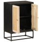 vidaXL Aparador de hierro y madera maciza de mango negro 55x30x76 cm vidaXL Aparador de hierro y madera maciza de mango negro 55x30x76 cm