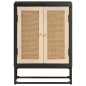 vidaXL Aparador de hierro y madera maciza de mango negro 55x30x76 cm vidaXL Aparador de hierro y madera maciza de mango negro 55x30x76 cm