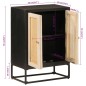 vidaXL Aparador de hierro y madera maciza de mango negro 55x30x76 cm vidaXL Aparador de hierro y madera maciza de mango negro 55x30x76 cm