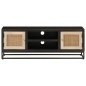 vidaXL Mueble de TV madera maciza de mango y hierro negro 110x30x40 cm vidaXL Mueble de TV madera maciza de mango y hierro negro 110x30x40 cm