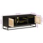 vidaXL Mueble de TV madera maciza de mango y hierro negro 110x30x40 cm vidaXL Mueble de TV madera maciza de mango y hierro negro 110x30x40 cm