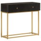 vidaXL Mesa consola madera maciza de mango y hierro negro 90x30x76 cm vidaXL Mesa consola madera maciza de mango y hierro negro 90x30x76 cm