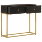 vidaXL Mesa consola madera maciza de mango y hierro negro 90x30x76 cm vidaXL Mesa consola madera maciza de mango y hierro negro 90x30x76 cm