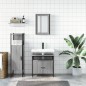 vidaXL Set de muebles de baño 3 pzas madera contrachapada gris sonoma vidaXL Set de muebles de baño 3 pzas madera contrachapada gris sonoma