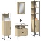 vidaXL Juego de muebles de baño 4 pzas contrachapada roble Sonoma