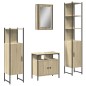 vidaXL Juego de muebles de baño 4 pzas contrachapada roble Sonoma