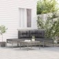 vidaXL Set de muebles de jardín 5 pzas y cojines ratán sintético gris vidaXL Set de muebles de jardín 5 pzas y cojines ratán sintético gris