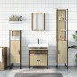 vidaXL Juego de muebles de baño 4 pzas contrachapada roble Sonoma