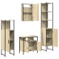 vidaXL Juego de muebles de baño 4 pzas contrachapada roble Sonoma