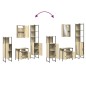 vidaXL Juego de muebles de baño 4 pzas contrachapada roble Sonoma