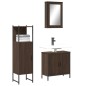 vidaXL Set de muebles baño 3 pzas madera contrachapada roble marrón