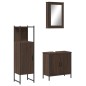 vidaXL Set de muebles baño 3 pzas madera contrachapada roble marrón