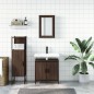 vidaXL Set de muebles baño 3 pzas madera contrachapada roble marrón