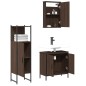 vidaXL Set de muebles baño 3 pzas madera contrachapada roble marrón