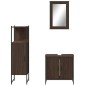 vidaXL Set de muebles baño 3 pzas madera contrachapada roble marrón