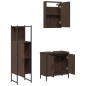 vidaXL Set de muebles baño 3 pzas madera contrachapada roble marrón