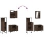 vidaXL Set de muebles baño 3 pzas madera contrachapada roble marrón