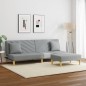 vidaXL Sofá cama de 2 plazas con almohadas y taburete tela gris claro vidaXL Sofá cama de 2 plazas con almohadas y taburete tela gris claro