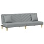 vidaXL Sofá cama de 2 plazas con almohadas y taburete tela gris claro vidaXL Sofá cama de 2 plazas con almohadas y taburete tela gris claro