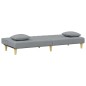 vidaXL Sofá cama de 2 plazas con almohadas y taburete tela gris claro vidaXL Sofá cama de 2 plazas con almohadas y taburete tela gris claro