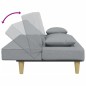 vidaXL Sofá cama de 2 plazas con almohadas y taburete tela gris claro vidaXL Sofá cama de 2 plazas con almohadas y taburete tela gris claro