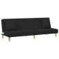 vidaXL Sofá cama de 2 plazas con almohadas y taburete tela negro vidaXL Sofá cama de 2 plazas con almohadas y taburete tela negro