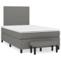 vidaXL Cama box spring con colchón tela marrón oscuro 120x190 cm