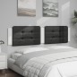 vidaXL Cabecero de cama acolchado cuero sintético negro blanco 200 cm vidaXL Cabecero de cama acolchado cuero sintético negro blanco 200 cm
