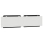vidaXL Cabecero de cama acolchado cuero sintético negro blanco 200 cm vidaXL Cabecero de cama acolchado cuero sintético negro blanco 200 cm