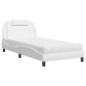 vidaXL Cama con colchón cuero sintético blanco 100x200 cm vidaXL Cama con colchón cuero sintético blanco 100x200 cm