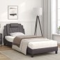 vidaXL Cama con colchón cuero sintético gris 80x200 cm