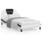 vidaXL Cama con colchón cuero sintético blanco y negro 100x200 cm vidaXL Cama con colchón cuero sintético blanco y negro 100x200 cm
