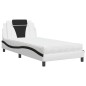 vidaXL Cama con colchón cuero sintético blanco y negro 100x200 cm vidaXL Cama con colchón cuero sintético blanco y negro 100x200 cm