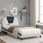 vidaXL Cama con colchón cuero sintético blanco y negro 100x200 cm vidaXL Cama con colchón cuero sintético blanco y negro 100x200 cm