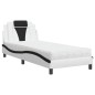 vidaXL Cama con colchón cuero sintético blanco y negro 80x200 cm vidaXL Cama con colchón cuero sintético blanco y negro 80x200 cm
