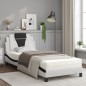 vidaXL Cama con colchón cuero sintético blanco y negro 80x200 cm vidaXL Cama con colchón cuero sintético blanco y negro 80x200 cm
