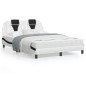 vidaXL Cama con colchón cuero sintético blanco y negro 120x200 cm vidaXL Cama con colchón cuero sintético blanco y negro 120x200 cm