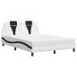 vidaXL Cama con colchón cuero sintético blanco y negro 120x200 cm vidaXL Cama con colchón cuero sintético blanco y negro 120x200 cm