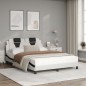 vidaXL Cama con colchón cuero sintético blanco y negro 120x200 cm vidaXL Cama con colchón cuero sintético blanco y negro 120x200 cm