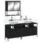 vidaXL Juego de muebles de baño 3 pzas madera contrachapada negro vidaXL Juego de muebles de baño 3 pzas madera contrachapada negro