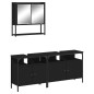 vidaXL Juego de muebles de baño 3 pzas madera contrachapada negro vidaXL Juego de muebles de baño 3 pzas madera contrachapada negro