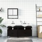 vidaXL Juego de muebles de baño 3 pzas madera contrachapada negro vidaXL Juego de muebles de baño 3 pzas madera contrachapada negro