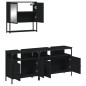 vidaXL Juego de muebles de baño 3 pzas madera contrachapada negro vidaXL Juego de muebles de baño 3 pzas madera contrachapada negro