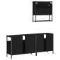 vidaXL Juego de muebles de baño 3 pzas madera contrachapada negro vidaXL Juego de muebles de baño 3 pzas madera contrachapada negro