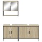 vidaXL Set de muebles de baño 3 pzas madera contrachapada roble Sonoma vidaXL Set de muebles de baño 3 pzas madera contrachapada roble Sonoma