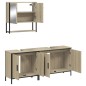 vidaXL Set de muebles de baño 3 pzas madera contrachapada roble Sonoma vidaXL Set de muebles de baño 3 pzas madera contrachapada roble Sonoma