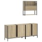vidaXL Set de muebles de baño 3 pzas madera contrachapada roble Sonoma vidaXL Set de muebles de baño 3 pzas madera contrachapada roble Sonoma